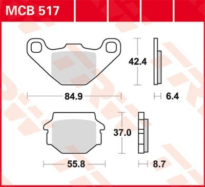 TRW Lucas Scheiben Bremsbelag MCB517