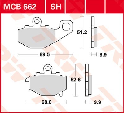 TRW Lucas Scheiben Bremsbelag MCB662SH