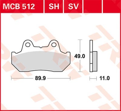 TRW Lucas Scheiben Bremsbelag MCB512SV