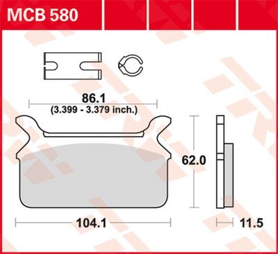 TRW Lucas Scheiben Bremsbelag MCB580