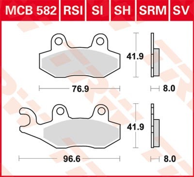 TRW Lucas Scheiben Bremsbelag MCB582SI