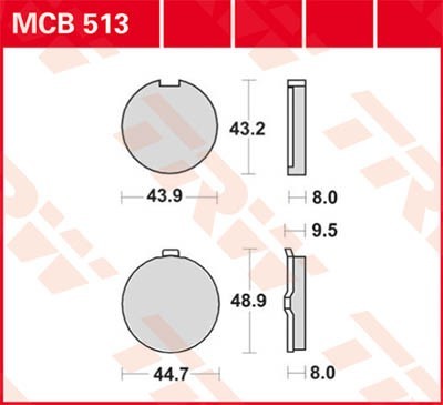 TRW Lucas Scheiben Bremsbelag MCB513