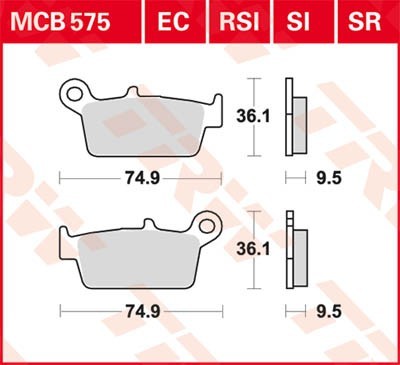 TRW Lucas Scheiben Bremsbelag MCB575SI