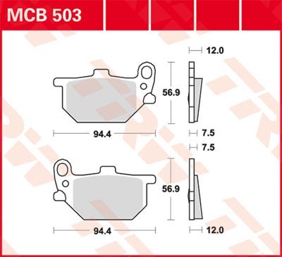 TRW Lucas Scheiben Bremsbelag MCB503