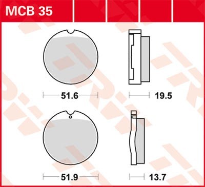 TRW Lucas Scheiben Bremsbelag MCB35