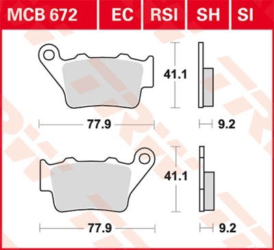 TRW Lucas Scheiben Bremsbelag MCB672RSI