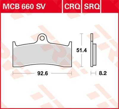 TRW Lucas Scheiben Bremsbelag MCB660SRQ