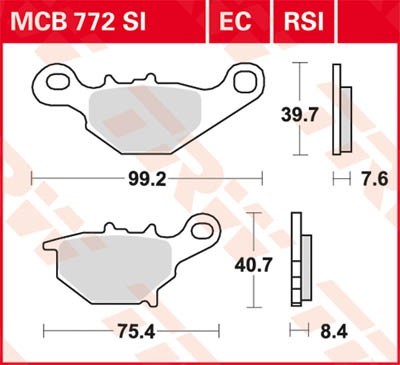 TRW Lucas Scheiben Bremsbelag MCB772SI