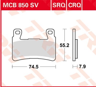 TRW Lucas Scheiben Bremsbelag MCB850SRQ