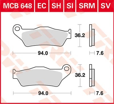 TRW Lucas Scheiben Bremsbelag MCB648