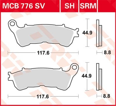 TRW Lucas Scheiben Bremsbelag MCB776SV