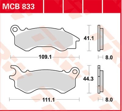 TRW Lucas Scheiben Bremsbelag MCB833