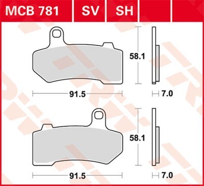 TRW Lucas Scheiben Bremsbelag MCB781SV