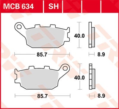 TRW Lucas Scheiben Bremsbelag MCB634