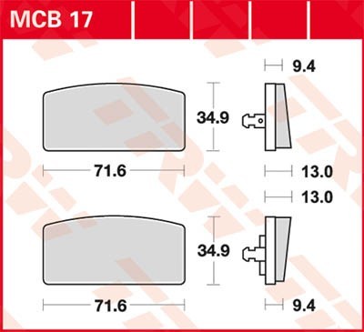 TRW Lucas Scheiben Bremsbelag MCB17