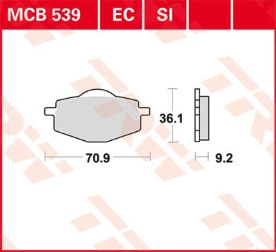 TRW Lucas Scheiben Bremsbelag MCB539EC