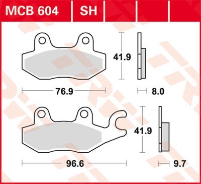 TRW Lucas Scheiben Bremsbelag MCB604SH