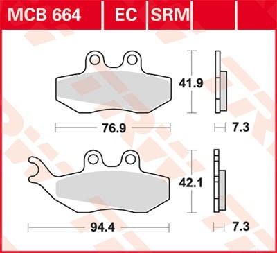 TRW Lucas Scheiben Bremsbelag MCB664EC