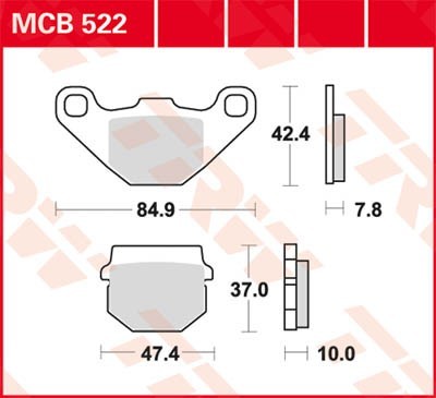 TRW Lucas Scheiben Bremsbelag MCB522