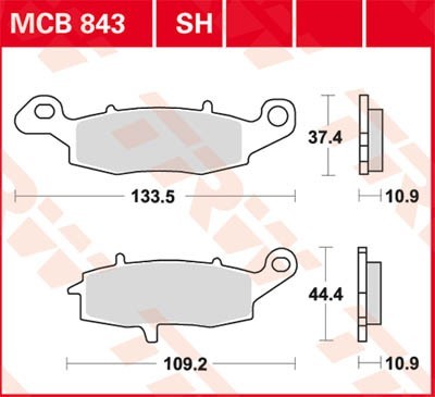 TRW Lucas Scheiben Bremsbelag MCB843SH