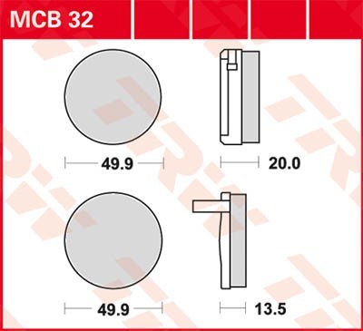 TRW Lucas Scheiben Bremsbelag MCB32