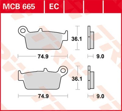 TRW Lucas Scheiben Bremsbelag MCB665