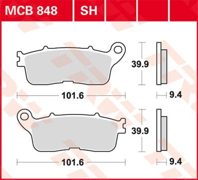 TRW Lucas Scheiben Bremsbelag MCB848SH