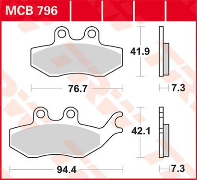 TRW Lucas Scheiben Bremsbelag MCB796