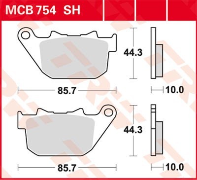 TRW Lucas Scheiben Bremsbelag MCB754SH