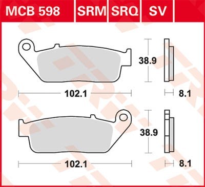 TRW Lucas Scheiben Bremsbelag MCB598SRQ