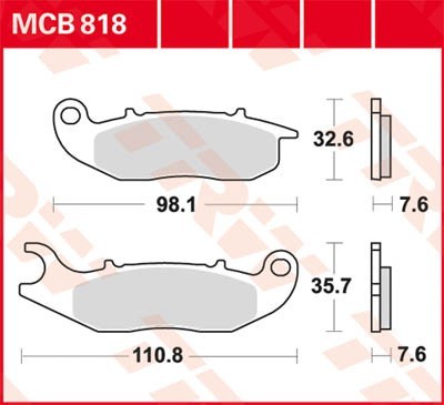 TRW Lucas Scheiben Bremsbelag MCB818