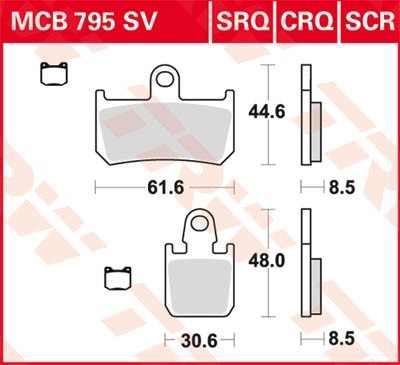 TRW Lucas Scheiben Bremsbelag MCB795SRQ