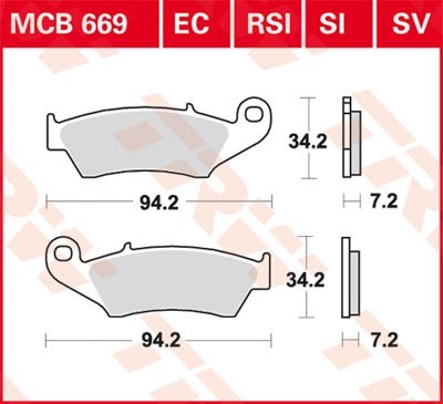 TRW Lucas Scheiben Bremsbelag MCB669RSI