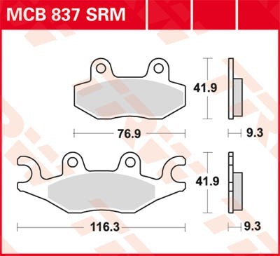 TRW Lucas Scheiben Bremsbelag MCB837SRM