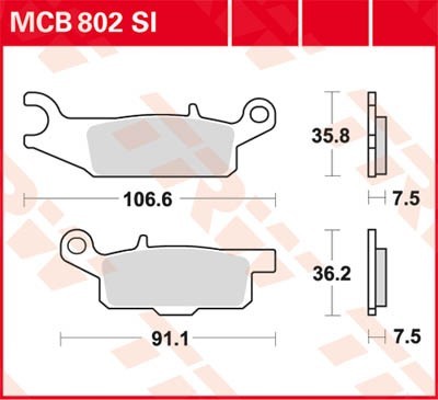 TRW Lucas Scheiben Bremsbelag MCB802SI