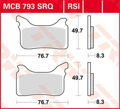 TRW Lucas Scheiben Bremsbelag MCB793SRQ