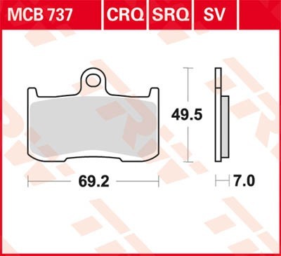 TRW Lucas Scheiben Bremsbelag MCB737SV