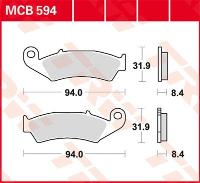 TRW Lucas Scheiben Bremsbelag MCB594