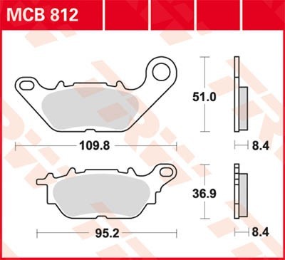 TRW Lucas Scheiben Bremsbelag MCB812