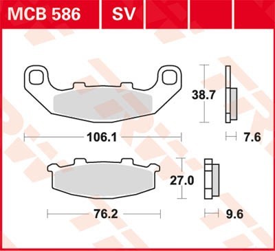 TRW Lucas Scheiben Bremsbelag MCB586SV