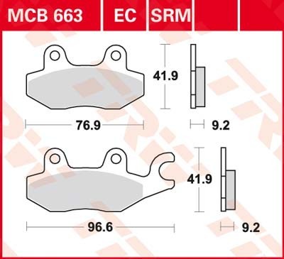 TRW Lucas Scheiben Bremsbelag MCB663EC (50VP)