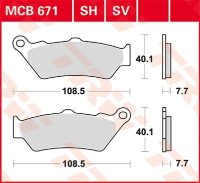 TRW Lucas Scheiben Bremsbelag MCB671SH