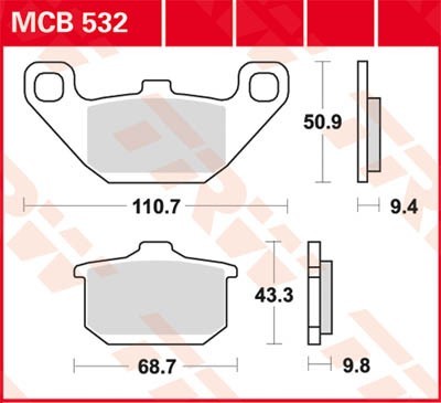 TRW Lucas Scheiben Bremsbelag MCB532