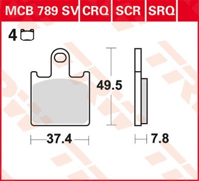 TRW Lucas Scheiben Bremsbelag MCB789SRQ