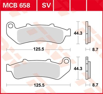 TRW Lucas Scheiben Bremsbelag MCB658SV