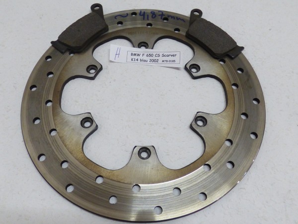 BMW F650 CS K14 Scarver Bremsscheibe hinten mit Belägen