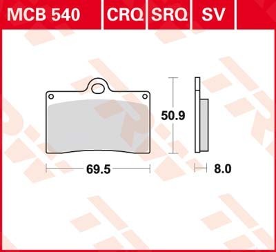 TRW Lucas Scheiben Bremsbelag MCB540SV