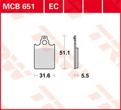 TRW Lucas Scheiben Bremsbelag MCB651