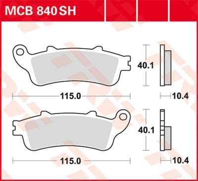 TRW Lucas Scheiben Bremsbelag MCB840SH