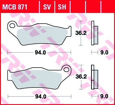 TRW Lucas Scheiben Bremsbelag MCB871SH